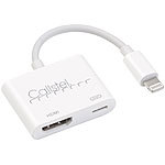 Callstel HDMI-Adapter für iPhone & iPad, Versandrückläufer Callstel Lightning-auf-HDMI-Adapter mit Lightning-Stromanschluss