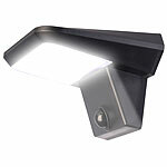 Luminea Kabelloser Solar-LED-Außenstrahler, PIR-Bewegungsmelder, 200 lm, IP44 Luminea LED-Solar-Außenlampen mit PIR-Sensoren (neutralweiß)