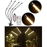 Lunartec 4-flammige Vollspektrum-LED-Pflanzenlampe & Dreibein-Stativ Lunartec