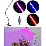 Lunartec LED-Pflanzenlampe, rot & blau, 360°-Schwanenhals, USB, Fernbedienung Lunartec