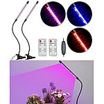 Lunartec 2er-Set LED-Pflanzenlampen, rot & blau, 360°-Schwanenhals, USB Lunartec LED-Pflanzenlampen mit Schwanenhals