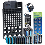 PEARL 2in1-Batterie-Organizer für 110 Batterien mit Tester & Batterien-Set PEARL
