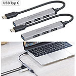 PEARL 2er Set USB-C-Hub mit 4 Ports, 1x USB 3.0, 3x USB 2.0, bis 5 Gbit/s PEARL 