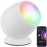 Luminea Home Control Smarte WLAN-Stimmungsleuchte, RGB-CCT-LEDs, 210 lm, 2,2 W, USB, weiß Luminea Home Control WLAN-USB-Stimmungsleuchten mit RGB + CCT-LEDs und App 