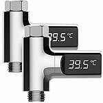 BadeStern 2er-Set Armatur-Thermometer, LED-Display 360° drehbar, 0-100 °C BadeStern