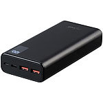 revolt USB-Powerbank, 20.000 mAh, USB-C PD, Display, Metall, QC3.0, 3 A, 20 W revolt Powerbanks mit Quick Charge 3.0 & USB Typ C
