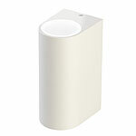 Lunartec Runde Up- & Down-Wandleuchte, 2x GU10-Fassung, IP44, Alu, weiß Lunartec Up/Down-Lampen 