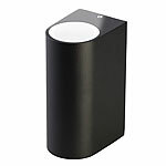 Lunartec Runde Up- & Down-Wandleuchte, 2x GU10-Fassung, IP44, Alu, schwarz Lunartec Up/Down-Lampen 