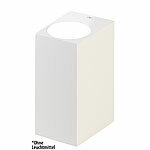 Lunartec Eckige Up- & Down-Wandleuchte, 2x GU10-Fassung, IP44, Alu, weiß Lunartec Up/Down-Lampen 