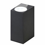 Lunartec Eckige Up- & Down-Wandleuchte, 2x GU10-Fassung, IP44, Alu, schwarz Lunartec Up/Down-Lampen 