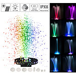 Royal Gardineer LED-Solar-Springbrunnen, 3 W, 7 Farben, 8 RGB-LEDs, Akku, 6 Düsen Royal Gardineer Solar-Teich-Springbrunnen mit RGB-LEDs