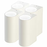 Lunartec 4er-Set Runde Up- & Down-Wandleuchte, 2x GU10-Fassung, IP44, Alu, weiß Lunartec Up/Down-Lampen 