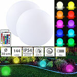 Lunartec 2er-Set Akku-Leuchtkugeln für innen & außen, Ø 30 cm, IP54, RGBW-LED Lunartec Akku-Leuchtkugeln RGBW mit Fernbedienung