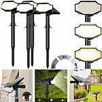 Luminea 4er Set High Power Solar LED Gartenspot, IP65, 650Lm, warmweiß Luminea Solar-LED-Wandleuchten & -Gartenstrahler mit Erdspieß, Helligkeitssensor, warmweiß
