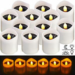 Lunartec 12er-Set Solar-LED-Kerzen, flackernde Flamme, 8 Std. Leuchtdauer, IP44 Lunartec