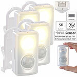 PEARL 4er-Set LED-Nachtlicht, Bewegungs-/Dämmerungs-Sensor, Batteriebetrieb PEARL LED-Batterieleuchten mit Bewegungsmelder