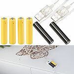 revolt 4er-Set Universal-USB-Batterie-Adapter, ersetzen je 6 AA/AAA-Batterien revolt USB-Batterie-Netzteil-Adapter für Batterien Typ AAA / Micro und Typ AA / Mignon