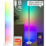 Luminea Home Control WLAN-Steh-/Eck-Leuchte, RGB-IC-LEDs, 12 W, dimmbar, App, 155 cm, weiß Luminea Home Control 