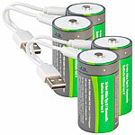 tka Köbele Akkutechnik 4er-Set Li-Ion-Akkus Typ D mit USB-C, 5.400 mAh, 8.100 mWh, 1,5 V tka Köbele Akkutechnik Li-Ion-Akkus Typ D, mit USB-Ladefunktion 