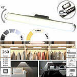 Lunartec Akku-LED-Leselampe für Wand & Unterschrank, einstellbarer Winkel, 35cm Lunartec Akku-LED-Leselampen für Wand & Unterschrank