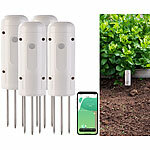 Luminea Home Control 4er-Set smarte ZigBee-Boden-Feuchtigkeits- & Temperatursensoren Luminea Home Control