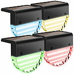 Lunartec 32er-Set Solarlampen für Treppen-/Zaun-Beleuchtung, RGBW-LEDs, 2 Modi Lunartec Solar-LEDs für Treppen-/Zaun-Beleuchtung