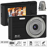 Somikon Digitale Foto-Kompaktkamera, interp. 4K-Auflösung, Sony-Sensor, 44 MP Somikon Digitalkameras