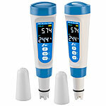 AGT 2er-Set Digitale 4in1-Wasserqualitäts-Messgeräte, LCD-Display, IP55 AGT Digitale 4in1-Wasserqualitäts-Messgeräte für pH-Wert, TDS, EC und Temperatur 