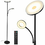 Lunartec LED-Stehlampe mit Leselampe, Fernbedienung, Versandrückläufer Lunartec Dimmbare LED-Stehleuchten mit separater Leseleuchte 