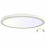 Luminea 4er-Set Slim-CCT-LED-Deckenleuchte, Schalter für Lichtfarbe/Watt, IP44 Luminea Flache CCT-LED-Deckenlampen mit festlegbarer Helligkeit & Lichtfarbe, IP44