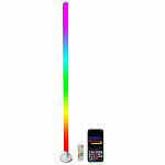 Luminea Home Control 2er-Set Smarte WLAN-Standleuchte mit RGB-IC-LEDs, App, 10 W, 150 cm Luminea Home Control WLAN-LED-Steh-/Eck-Leuchten mit App