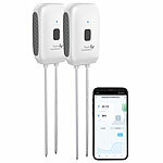Royal Gardineer 2er-Set Boden-Feuchtigkeits-/Temperatur-Sensoren, Bluetooth-komp., App Royal Gardineer Smarte Pflanzen-Bodenfeuchtigkeits- & Temperatursensoren