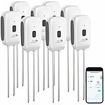 Royal Gardineer 8er-Set Boden-Feuchtigkeits-/Temperatur-Sensoren,Bluetooth-komp., App Royal Gardineer Smarte Pflanzen-Bodenfeuchtigkeits- & Temperatursensoren