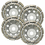 AGT 4er-Set universal Diamant-Schleiftöpfe 125 mm, doppelreihig AGT Diamant-Schleiftöpfe mit doppelreihigen Schleifscheiben