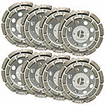 AGT 8er-Set universal Diamant-Schleiftöpfe 125 mm, doppelreihig AGT Diamant-Schleiftöpfe mit doppelreihigen Schleifscheiben