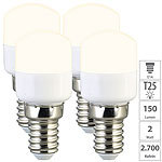 Luminea 4er-Set LED-Kühlschranklampen, E14, T25, 150 lm, 2 W Luminea LED-Kolben E14 (warmweiß)