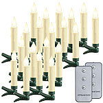 Lunartec 20er-Set LED-Outdoor-Weihnachtsbaum-Kerzen mit Timer, warmweiß, IP44 Lunartec