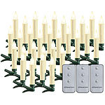 Lunartec 30er-Set LED-Outdoor-Weihnachtsbaum-Kerzen mit Timer, warmweiß, IP44 Lunartec LED-Weihnachtsbaum-Kerzen mit IR-Fernbedienung, Outdoor