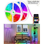 Luminea Home Control 2er-Set WLAN-RGBIC-LED-Lichtstreifen, App, Sprach- & Soundsteuerung,5m Luminea Home Control