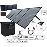revolt Powerstation & Solar-Generator mit 1.456 Wh, 200-W-Solarpanel, 2000 W revolt 2in1-Solar-Generatoren & Powerbanks, mit externer Solarzelle