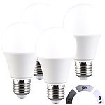 Luminea 4er-Set LED-Lampen mit 3 Helligkeits-Stufen, 14 W, 1.521 lm, 6500 K, F Luminea LED-Lampen E27 mit 3 Helligkeitsstufen tageslichtweiß