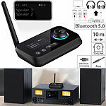 auvisio 2in1-Audio-Sender und -Empfänger mit Bluetooth 5, TOSLINK, LED-Display auvisio Audio-Transmitter & -Receiver mit Bluetooth