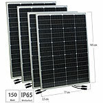 revolt 4er-Set mobile monokristalline Solarpanels, 36 V, 150 W, MC4-komp. revolt Solarpanels