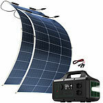 revolt Powerstation & Solar-Generator mit 1.228 Wh & 100-Watt-Solarmodul, App revolt 2in1-Solar-Generatoren & Powerbanks, mit externer Solarzelle