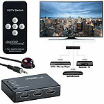 auvisio 5-fach-HDMI-Umschalter mit Fernbedienung, HDMI 2.0, bis 4K UHD auvisio HDMI-Switches für 4K UHD