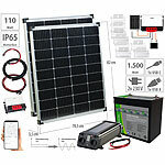 revolt Solar-Set: 230-V-Wechselrichter, Akku, Laderegeler, 2x 110W-Solarpanel revolt Solar-Sets für 230-V-Wechselstrom, mit Akku, Laderegeler & Solarpanel