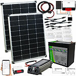 revolt Solar-Set: 230-V-Wechselrichter, Akku, Laderegeler, 2x 110W-Solarpanel revolt 