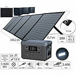 revolt Powerstation & Solar-Generator mit 200-W-Solarpanel, 1.920 Wh, 2.400 W revolt 2in1-Solar-Generatoren & Powerbanks, mit externer Solarzelle