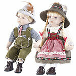 PEARL Sammler-Porzellan-Puppe Set  "Anna" und "Anton", 34 und 36 cm PEARL Sammlerpuppen aus Porzellan