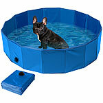 Sweetypet Faltbarer XL-Hundepool mit rutschfestem Boden, 120x30 cm, blau Sweetypet